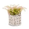 National Tree Company 11" Pink Lily-of-the-Valley Flowers In White Basket