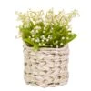 National Tree Company 11" White Lily-of-the-Valley Flowers In White Basket