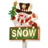 National Tree Company Pre-Lit 35" Snowman With SNOW Sign