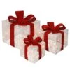 National Tree Company Pre-Lit White Gift Boxes, Set Of Three, White Lights, Christmas Collection