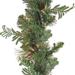 National Tree Company First Traditions™ Collection, 9 Ft Pre-Lit Artificial North Conway Garland With Glittery Cones And Eucalyptus, 100 Clear Lights -National Tree Company NC3 307 9A 1 3