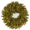 National Tree Company Pre-Lit Artificial Christmas Wreath, Green, Norwood Fir, White Lights, Christmas Collection, 42 Inches