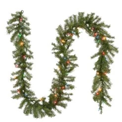 National Tree Company Pre Lit Artificial Garland, Norwood Fir, Green, Decorated With Multicolor Lights, Plug In, Christmas Collection, 9 Feet