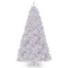 Pre-Lit Artificial Full Christmas Tree, White, North Valley Spruce, White Lights, Includes Stand, 9 Feet