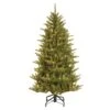 Pre-Lit 'Feel Real' Artificial Slim Christmas Tree, Green, Natural Fraser Fir, White Lights, Includes Stand, 4.5 Feet