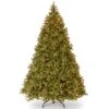 Pre-lit 'Feel Real' Artificial Giant Downswept Christmas Tree, Green, Douglas Fir, White Lights, Includes Stand, 10 Feet