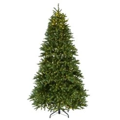 National Tree Company 7.5 Ft Jersey Fraser Fir Slim Tree With Dual Color® LED Infinity Lights®