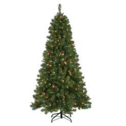 National Tree Company Pre-Lit Artificial Christmas Tree, Mixed Pine With Multicolor Lights, Plug In, 6.5 Ft