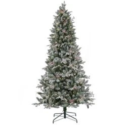 National Tree Company 7.5 Ft Pre-Lit Snowy Poechmann Fir Tree With LED Lights
