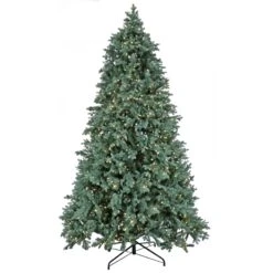 National Tree Company 9ft Pre-lit Artificial Feel Real® Wellesley Fir Hinged Tree With PowerConnect™, 1250 Dual Color® LED Lights-UL