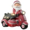 National Tree Company 14" Lighted Santa On Scooter