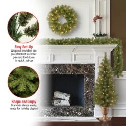 National Tree Company Pre-Lit Evergreen Assortment -National Tree Company PRO7 ASST 10 Features