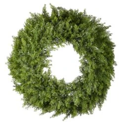National Tree Company Artificial Arborvitae Christmas Wreath, Rustic Style Decor, 24 In
