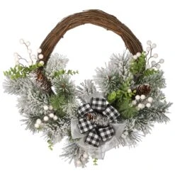 National Tree Company 22" Snowy Christmas Wreath With Bow