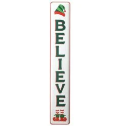 National Tree Company 47" Believe Vertical Holiday Wall Sign