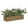 National Tree Company Rectangular Planter Box With Christmas Greenery, White Berries, 22 In
