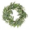 National Tree Company Artificial Mixed Green Leaves Christmas Wreath, Decorated With White Berry Clusters, Woven Branch Base, 24 In