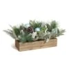 National Tree Company Decorated Evergreen Christmas Arrangement With Wood Box Base, 22 In