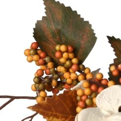 Artificial Autumn Wreath, Decorated With Pinecones, Berry Clusters, Hydrangeas, Leafy Branches, Autumn Collection, 24 In -National Tree Company RAHV W1613Q 1 4