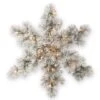National Tree Company Pre-Lit Artificial Christmas Hanging Snowflake, Green, Snowy Bristle Pine, Decorated With Frosted Branches, Christmas Collection, 32 Inches