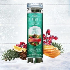 Scented Ornaments, 2- Pack- 6ct Bottle, O Christmas Tree, Fragrance-Infused Paper Sticks -National Tree Company SS PDP Bottle 2022 OCT