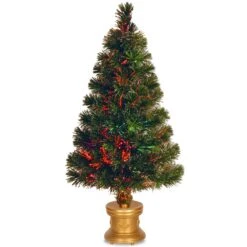 National Tree Company Artificial Christmas Tree, Green, Evergreen, Fiber Optic, Includes Base, 32 Inches