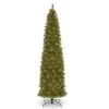 National Tree Company Pre-Lit Artificial Slim Christmas Tree, Tacoma Pine, Green, White Lights, Includes Stand, 12 Feet