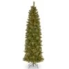 National Tree Company Pre-Lit Artificial Slim Christmas Tree, Tacoma Pine, Green, White Lights, Includes Stand, 9 Feet