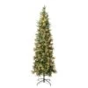 National Tree Company First Traditions Pre-Lit Virginia Blue Pine Slim Christmas Tree With Hinged Branches, Warm White LED Lights, Plug In, 7.5 Ft