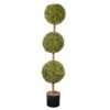 National Tree Company Artificial Potted Three Ball Topiary, Boxwood, Includes Black Pot Base, Spring Collection, 4 Feet