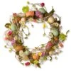 National Tree Company Artificial Hanging Wreath, Decorated With Eggs, Flower Blooms, Branches, Easter Collection, 18 Inches