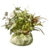 National Tree Company Artificial Potted Plant, Decorated With Ivy, Snake Plants, Leafy Greens, Includes Rock Ceramic Base, Spring Collection, 10 Inches