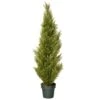 National Tree Company Artificial Tall Potted Shrub, Arborvitae, Green, Includes Dark Green Pot Base, Outdoor Collection, 48 Inches