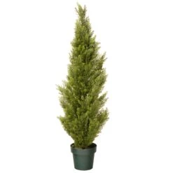 National Tree Company Artificial Tall Potted Shrub, Arborvitae, Green, Includes Dark Green Pot Base, Outdoor Collection, 48 Inches