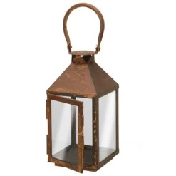 National Tree Company Rusted Lantern Hanging Decoration, Metal, Spring Collection, 6 Inches