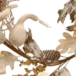 Artificial Autumn Garland, White, Made With Pumpkins, Gourds, Maple Leaves, Pinecones, Berry Clusters, Autumn Collection, 6 Ft -National Tree Company seasons 0001s 0014 RAHV G060669A 6