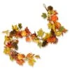 National Tree Company Artificial Autumn Garland, Green And Orange, Made With Pumpkins, Pinecones, Berry Clusters, Maple Leaves, Autumn Collection, 6 Ft