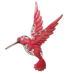 National Tree Company Metal Wall Decoration, Majestic Pink Bird, Ornate Metal Design, Spring Collection, 14 Inches