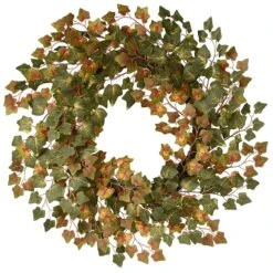 National Tree Company Artificial Autumn Wreath, Decorated With Ivy, Autumn Collection, 24 In