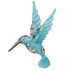 National Tree Company Metal Wall Decoration, Majestic Blue Bird, Ornate Metal Design, Spring Collection, 14 Inches