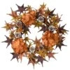 National Tree Company Artificial Autumn Wreath, Decorated With Hydrangeas, Maple Leaves, Pinecones, Berry Clusters, Autumn Collection, 24 In