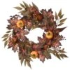 National Tree Company Artificial Autumn Wreath, Decorated With Pumpkins, Berry Clusters, Ivy, Maple Leaves, Autumn Collection, 24 In