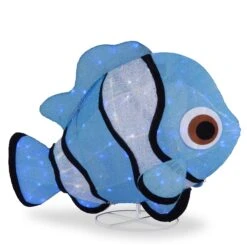 National Tree Company Pre-Lit Blue And White Clownfish Outdoor Decoration, LED Lights, Plug In, Spring Collection, 38 Inches