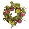 National Tree Company Artificial Hanging Wreath, Woven Branch Base, Decorated With Dasiy Blooms, Leafy Greens, Spring Collection, 22 Inches