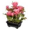 National Tree Company Artificial Potted Flowers, Pink Roses, Includes Black Base, Spring Collection, 10 Inches