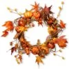National Tree Company Artificial Autumn Wreath, Decorated With Pumpkins, Gourds, Pinecones, Berry Clusters, Maple Leaves, Autumn Collection, 21 In