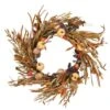 National Tree Company Artificial Autumn Wreath, Decorated With Pumpkins, Grasses, Leaf Stalks, Seedpods, Assorted Leaves, Autumn Collection, 24 In