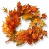 National Tree Company Artificial Autumn Wreath, Decorated With Maple Leaves, Autumn Collection, 24 Inches