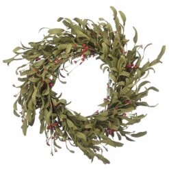 National Tree Company Artificial Autumn Wreath, Decorated With Assorted Grass, Berry Clusters, Autumn Collection, 22 In