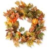National Tree Company Artificial Autumn Wreath, Decorated With Pumpkins, Pinecones, Berry Clusters, Maple Leaves, Autumn Collection, 24 In